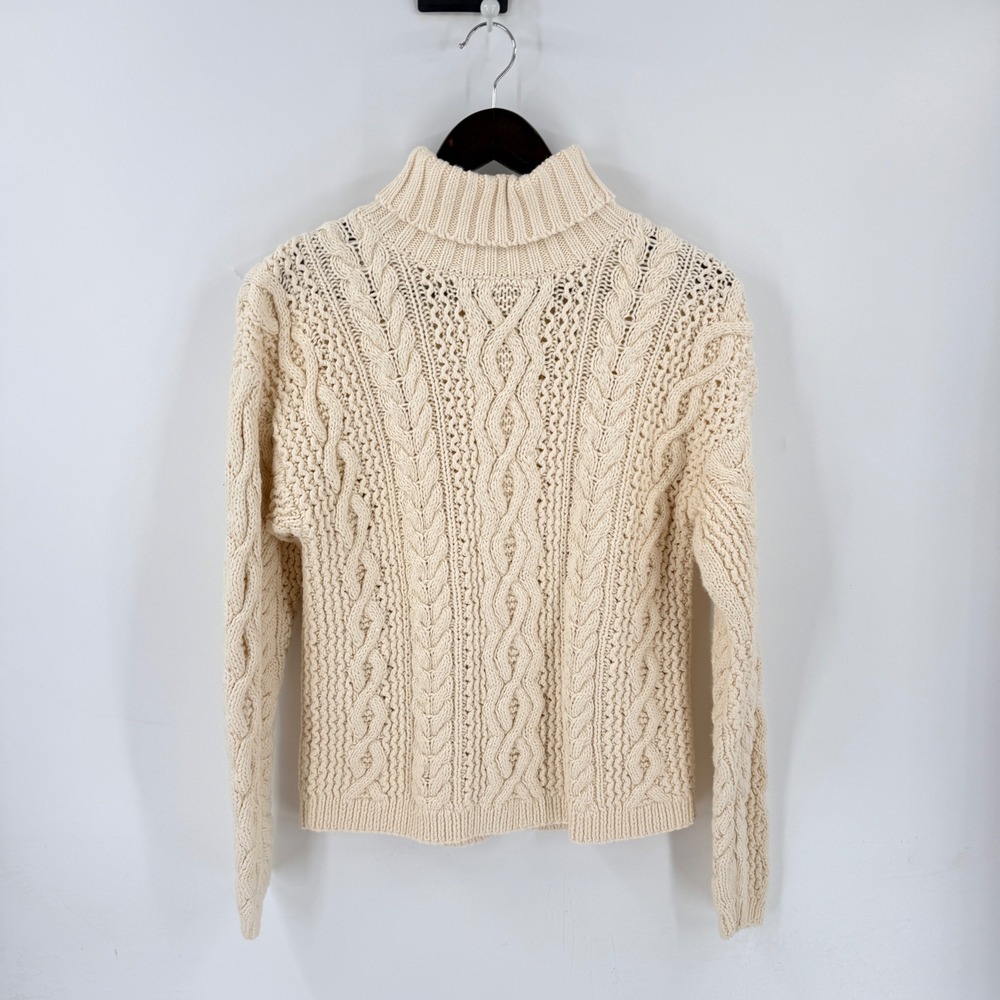 Vintage Yorkshire Knitting Co Cable Knit Sweater Cream‎ Size L Chunky Heritage